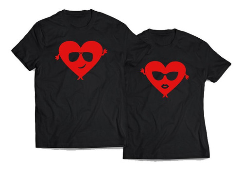 Juego 2 Playeras San Valentin Amor Y Amistad Corazones Love