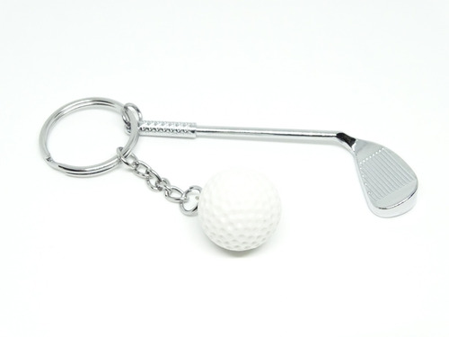 Llavero Metalico Miniatura Escala Palo Y Pelota De Golf Depo