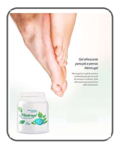 Imagem 4 de 7 de Mentrugel Gel Refrescante Para Pés E Pernas Pharma 250g