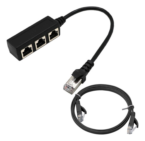 Adaptador Divisor Universal 3 X Rj45 + 1 Cable Ethernet Cat