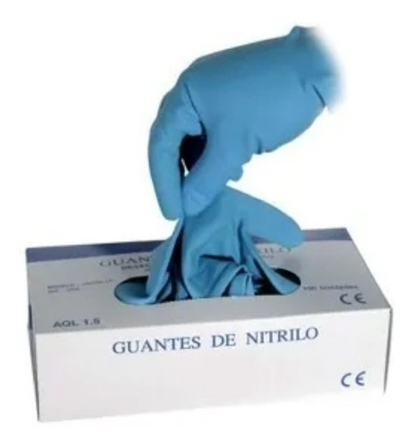 Guante Descartable Nitrilo X 100u. T: Mediano (cod. 4112)