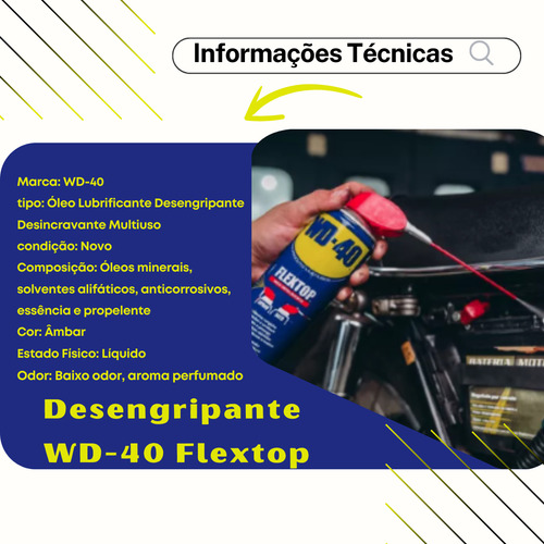 Kit 3 Óleo Desengripante Lubrificante Wd-40 Flextop 500ml
