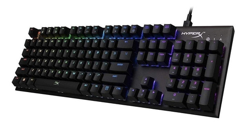 Imagen 2 de 2 de Teclado gamer HyperX Alloy FPS RGB QWERTY Kailh Silver Speed español color negro con luz RGB
