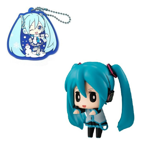 Set Figura + Colgante De Goma Hatsune Miku Original