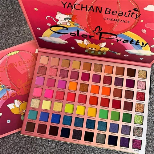 Imagen 2 de 4 de Paleta De Sombras 70 Colores Con Glitter, - g a $7