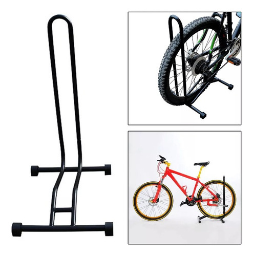 Soporte De Estacionamiento Para Bicicleta Horizontal En Piso Negro