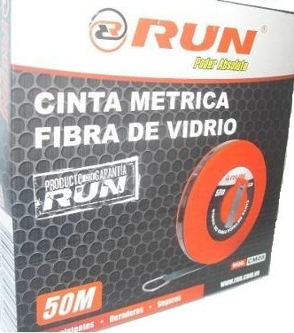 Cinta Metrica 50m Fibra De Vidrio Run Cm08