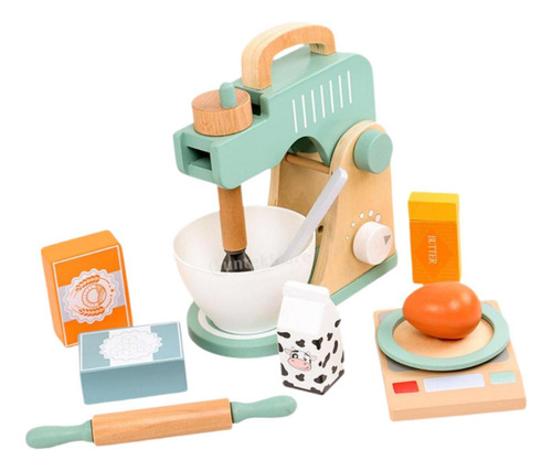 11 Pcs Juego De Mezclador De Juguete De Madera Conjunto De