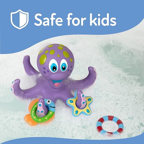 Pulpo Morado Flotante Nuby Con 3 Anillos De Hoopla Juguete I