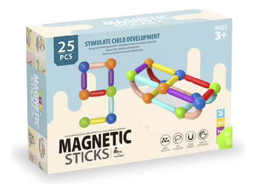 Juego De Bloques Magneticos 25 Piezas