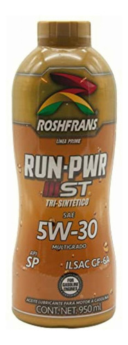 0.950 L Botella Aceite Run-pwr Tri-sintético Api Sp/ilsac