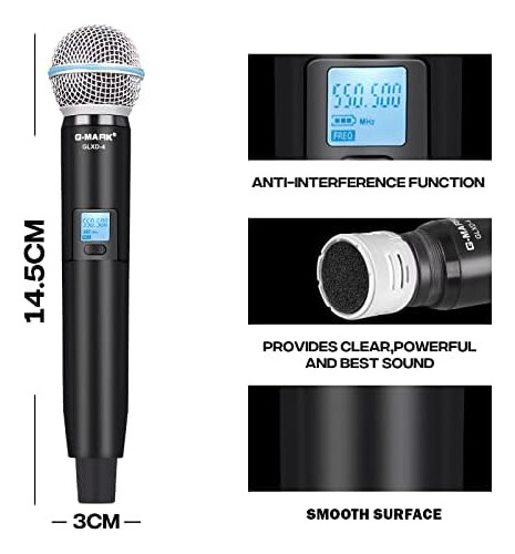 G-mark Micrófono Inalámbrico, Glxd4 Micrófono Profesional Si