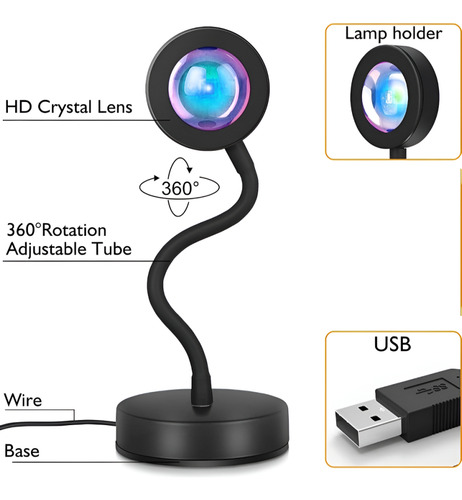 Lámpara Alta Definición Adaptable 180° Proyectable Luz Halo
