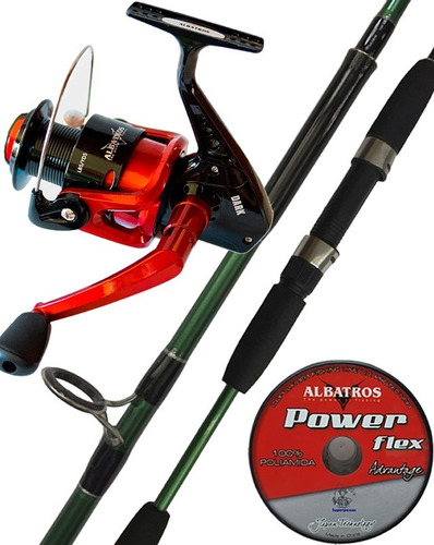 Combo Equipo Pesca Variada Caña 2.10m 2 Tramos + Reel 3 Rul