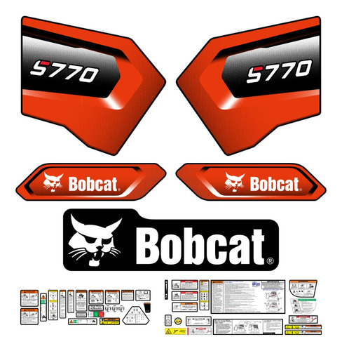 Adesivos Faixa Mini Carregadeira Bobcat S770 2020 Etiquetas