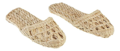1 Par De Sandalias De Malla De Ratán De Paja Hechas A Mano