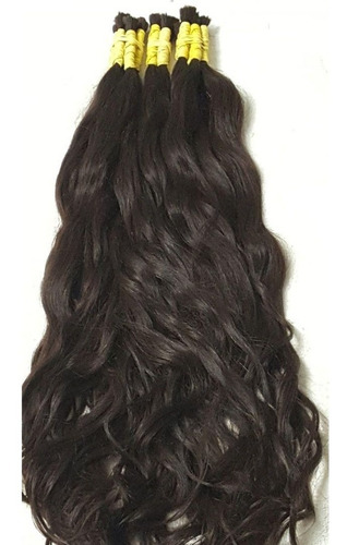 Imagem 3 de 3 de Cabelo Humano 55cm 100 G Ondulado Envio 24h