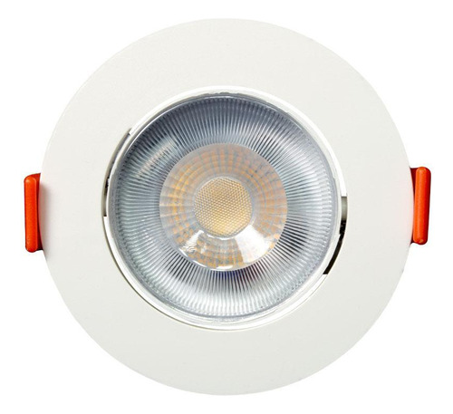 Spot Led 7w Redondo De Embutir Direcional Bivolt Branco