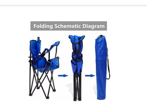Silla Plegable De Playa Camping Pesca Picnic Con Porta Vaso