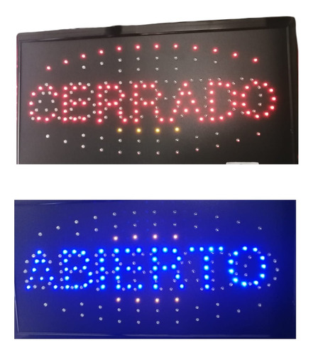 Anuncio Luminoso Led Abierto / Cerrado 2 En 1 Tiendas