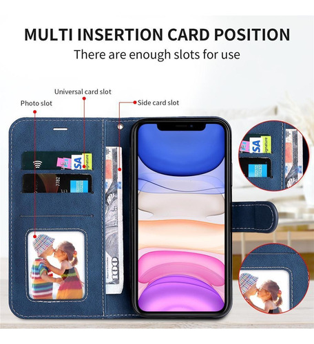 B Funda De Piel Tipo Cartera De Lujo Para Samsung Galaxy