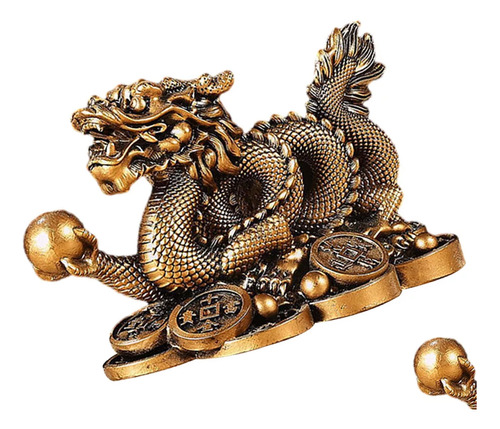 Suerte Éxito Coleccionables Feng Shui Chino Dragón Estatua