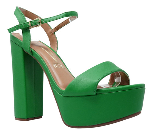 Sandalias De Tacon Verdes Zapatos Mujer Vizzano 6282455