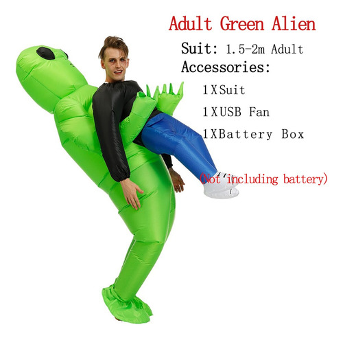 Set Green Alien Para Niños Y Adultos