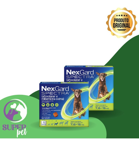 Combo 2 Nexgard Spectra 7,6 A 15kg 1 Comprimido