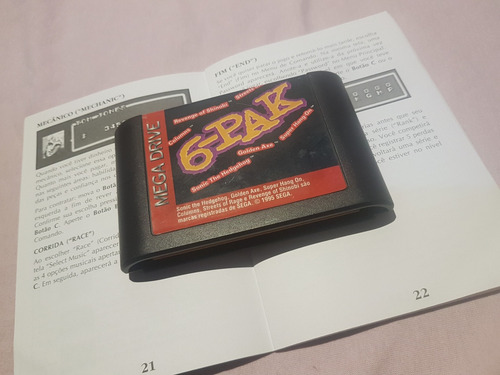 Cartucho 6-pak Mega Drive Original Com Manual.