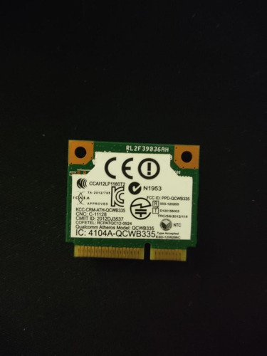 Placa Wifi Wireless + Bluetooth Qcwb335 Notebook Acer E Dell (Usado)