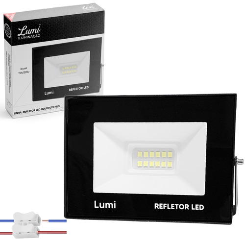 Reflector LED de 30 W, 6500 K, Bivolt Ip66, carcasa impermeable, color negro, luz blanca fría, 110 V/220 V