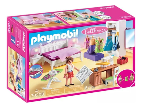 Playmobil Dollhouse Dormitorio 70208 Con Rincón De Costura