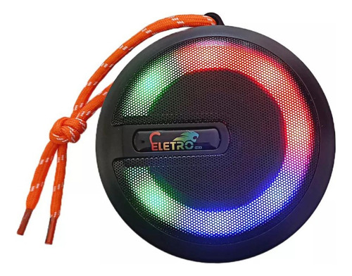 Caixa De Som Bluetooth Com Led El-1059 Prova D'agua Cor Preto