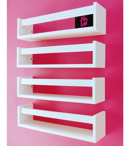 Kit 4 Estante Infantil Para Livrinhos Brinquedo Bebê Mdf40cm