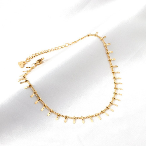 Imagen 7 de 7 de Tobillera Pulsera Mujer Pie Tobillo Acero Colgantes Oro 10k