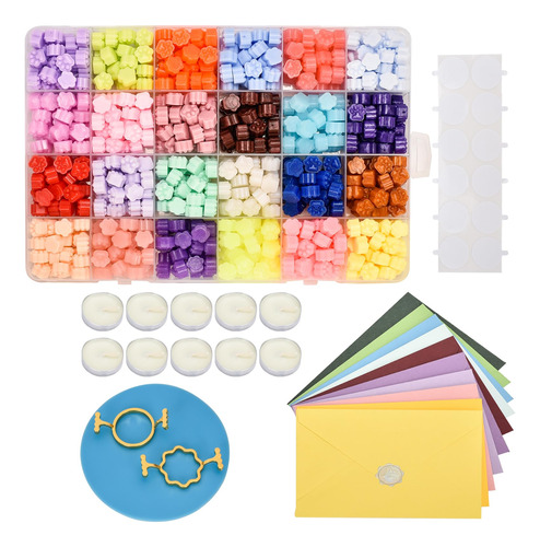 Sangle Sopffy - Kit De Sellos De Cera De 24 Colores, Moldes