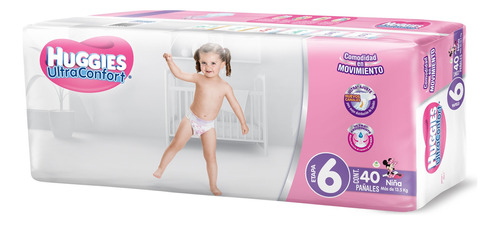 Huggies Ultra Confort  pañales etapa 6 niñas XXG 40 unidades