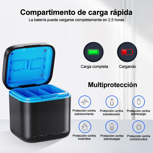 .carregador De Bateria Rápido Para Acessórios Gopro Hero 13