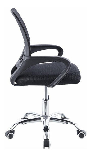 Silla De Escritorio Begônia Bg35686 Negra Con Tapizado De Goma