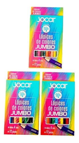 2 Cajas De Lápices Decolores Gruesos Triangulares 12 Colores