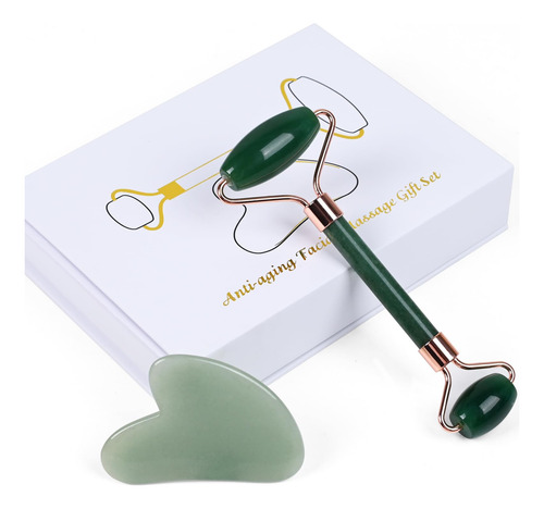 Kit De Conjunto Facial Quartz Rose Jade Roller E Gua Sha Gre