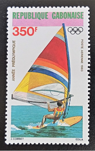 Gabón Deportes, Sello Aéreo Sc C257 Vela 1983 Nuevo L18669