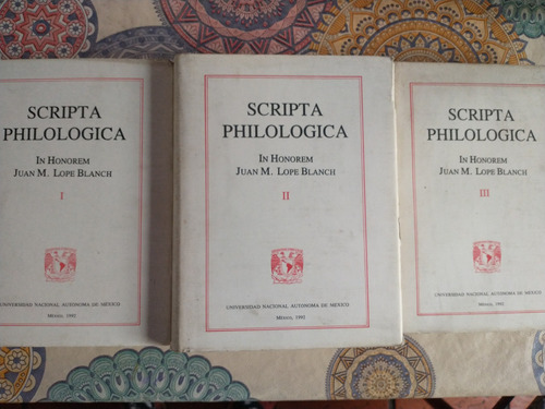 Scripta Philologica - 3 Tomos - In Honorem J. M. Lope Blanch