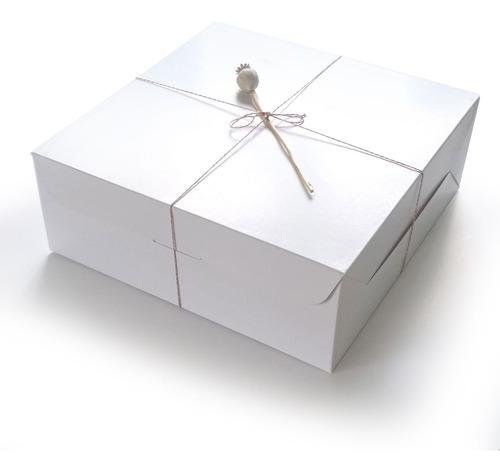 12 Cajas De 27 X 27 X 10 Cm Para Tortas Tv53 Blancas - Guze
