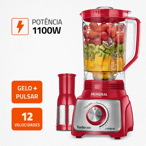 Liquidificador Turbo Mondial 1100W L-1100 Ri