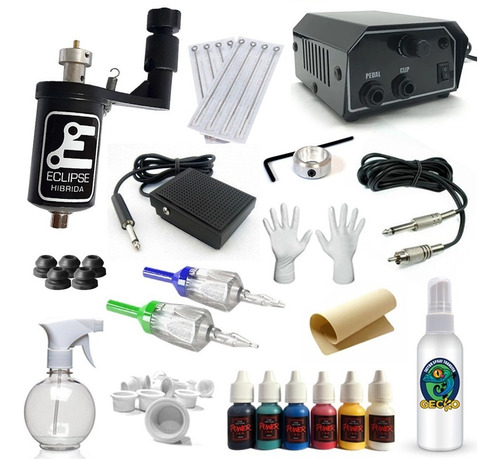 Kit Tatuagem Tattoo C Máquina Rotativa Eclipse Rca Igual X13