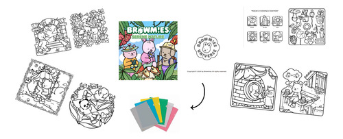 Kit 40 Desenho Browmies Natureza Serena Para Pintar E Colorir - Folhas Avulsa A4 ! 2 Por Folha!+ Pasta