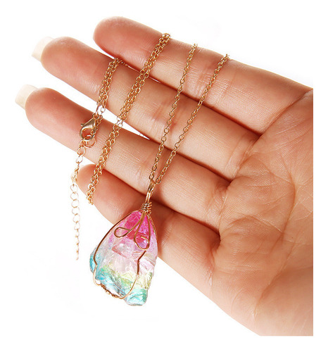 Collar De Cristal Arcoíris De 1 Pieza, Regalo Con Piedras Na