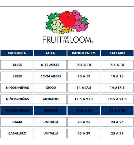 Calceta Escolar Niña Fruit Of The Loom 10 Pares